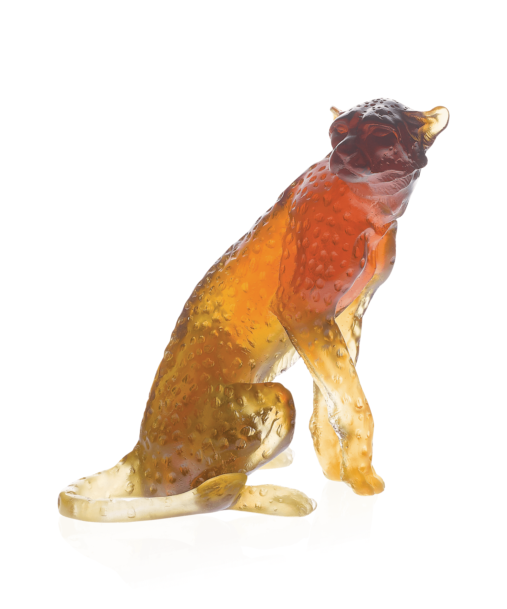 Daum Cheetah By Jean François Leroy 1000ex Sculpture — Amber