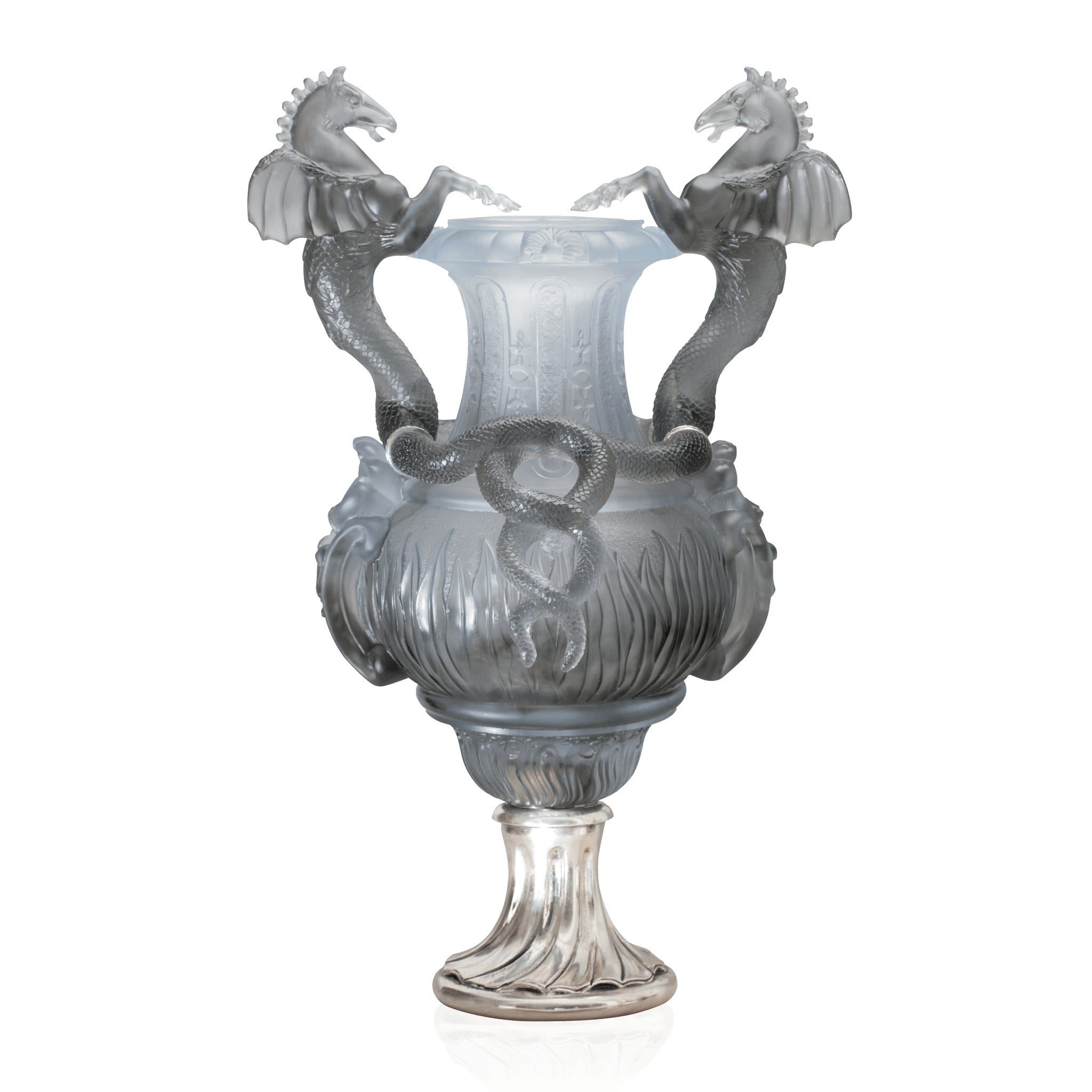 Daum Chevaux Ailés Vase — Grey 50ex