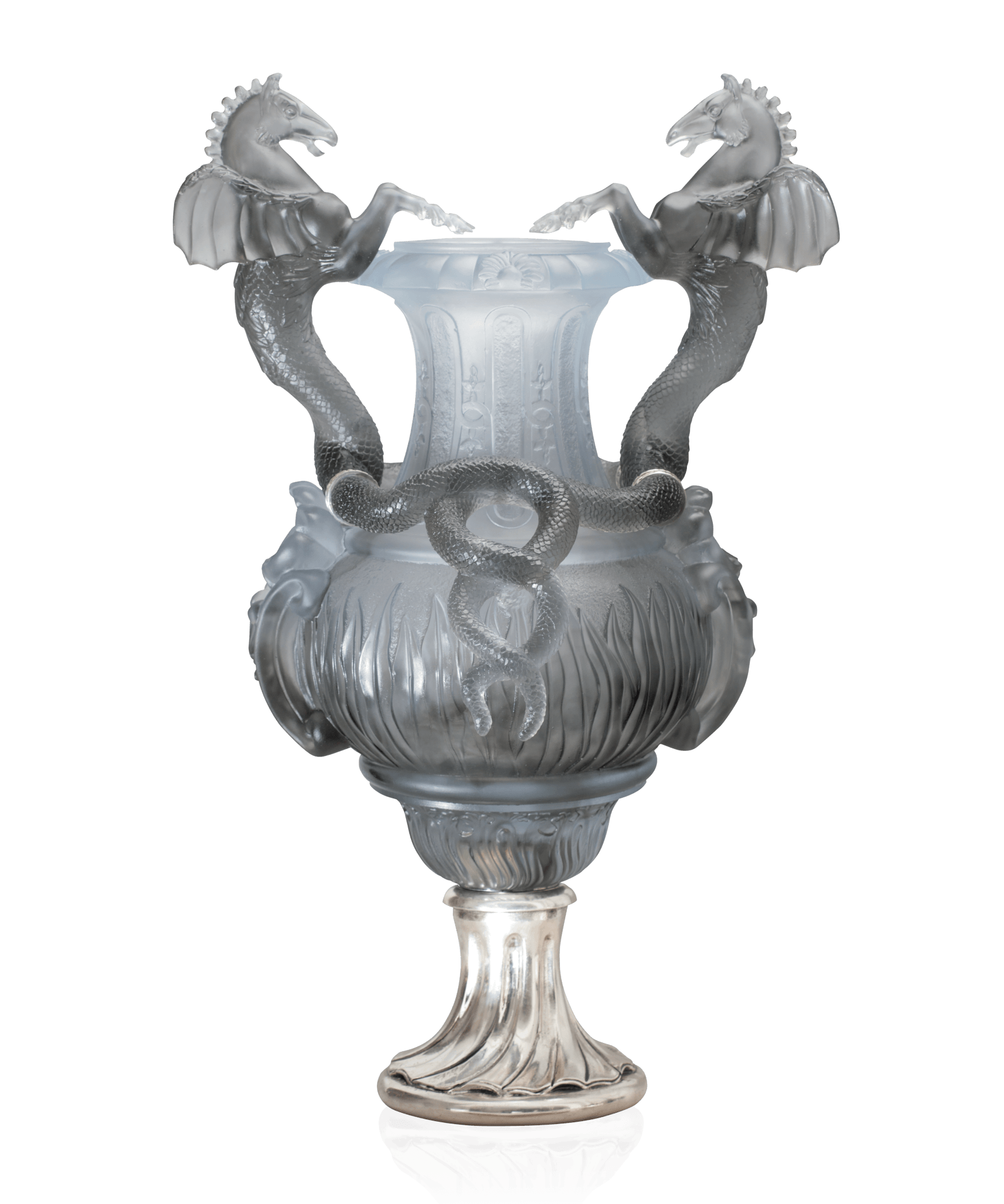 Daum Chevaux Ailés Vase — Grey 50ex