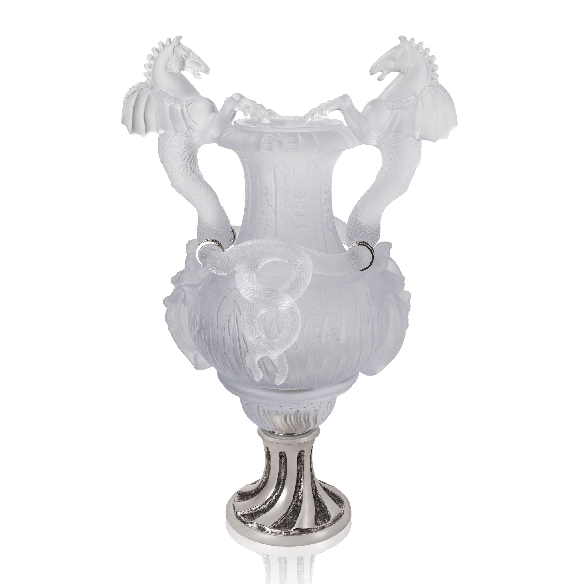 Daum Chevaux Ailés Vase — White 8ex