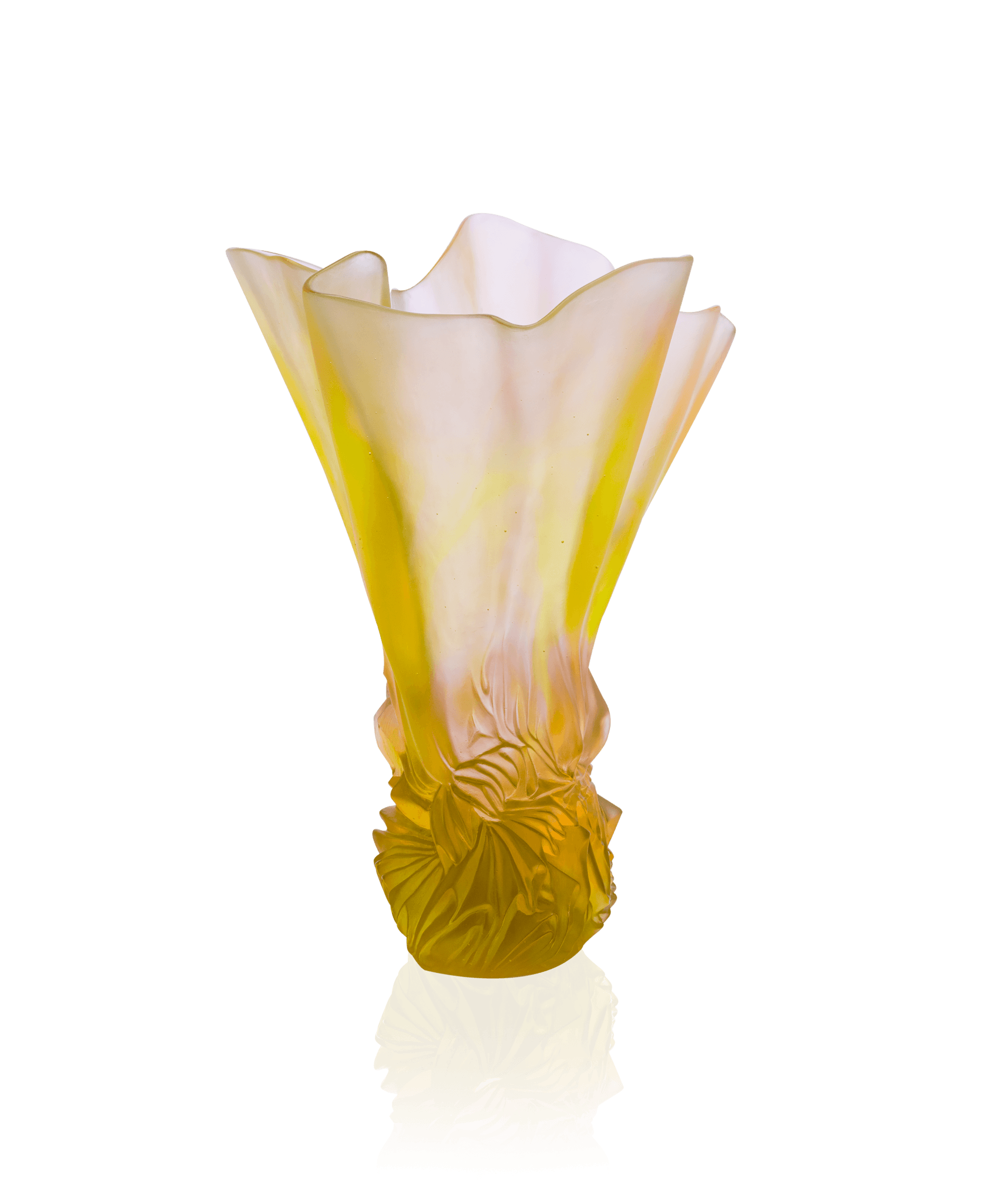 Daum Collection Croisière Large Vase — Pink and green