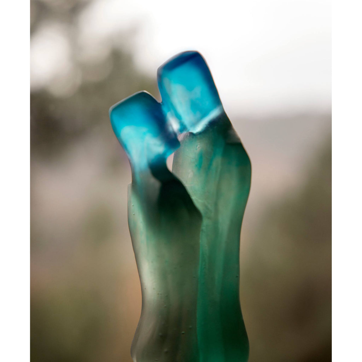 Daum Départ Blue and Green By Laurence Bonnel 175ex Sculpture, alternate view