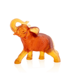 Daum Elephant Sculpture — Amber