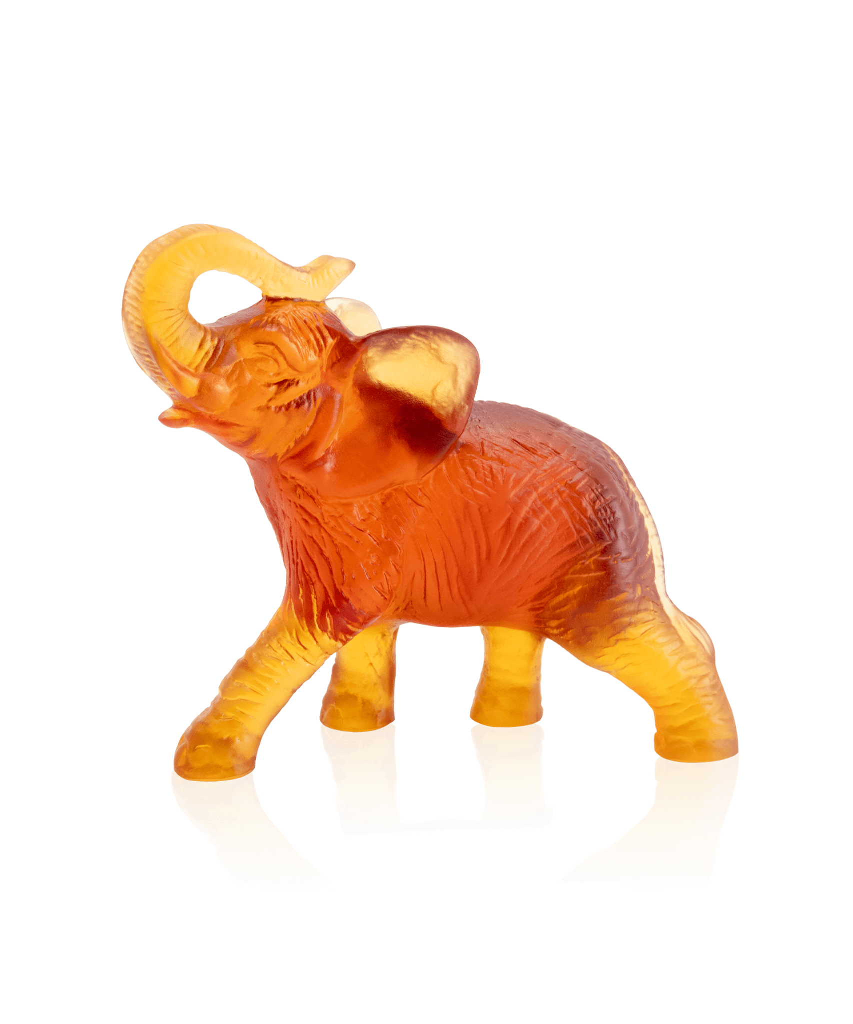 Daum Elephant Sculpture — Amber