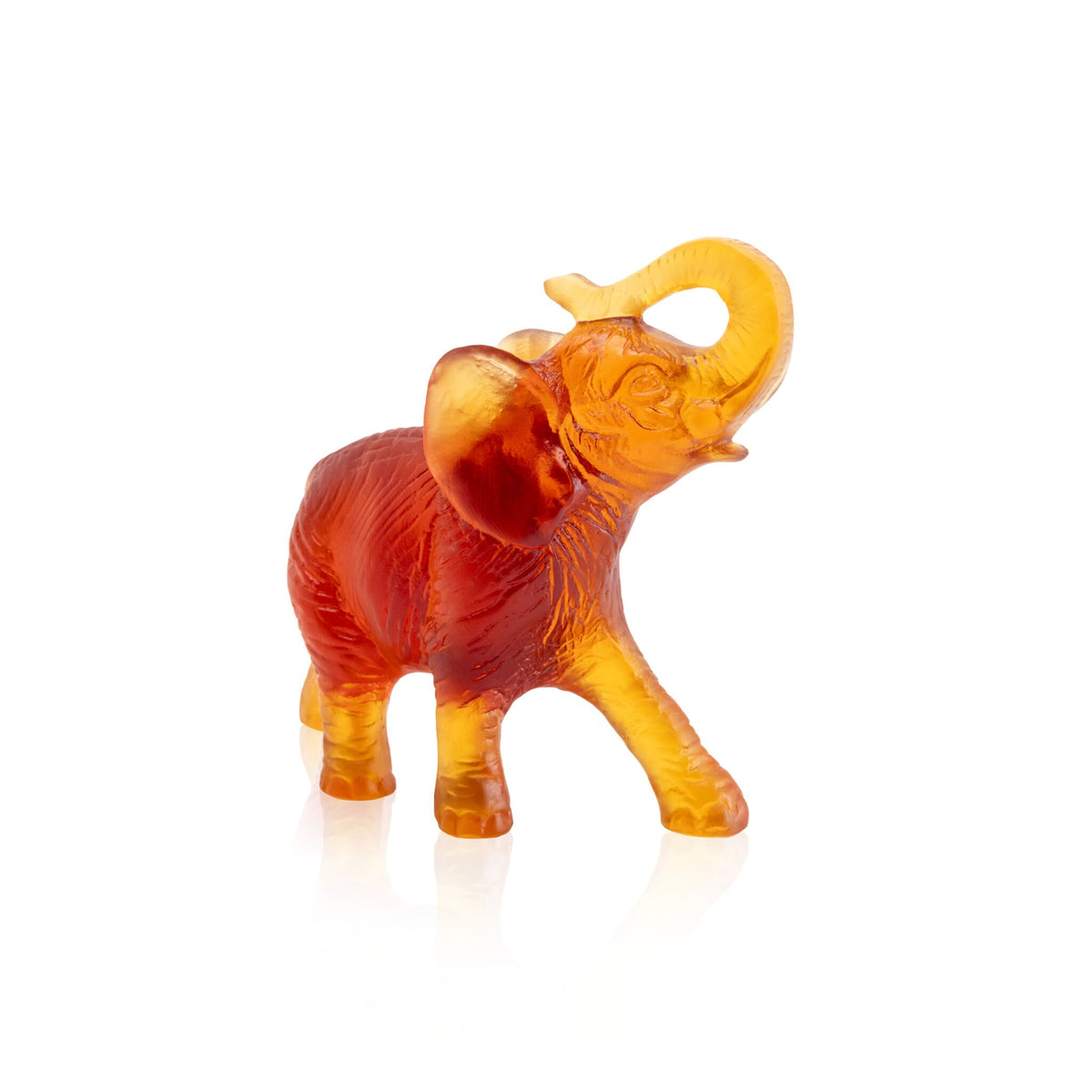 Daum Elephant Sculpture – Amber, alternate view