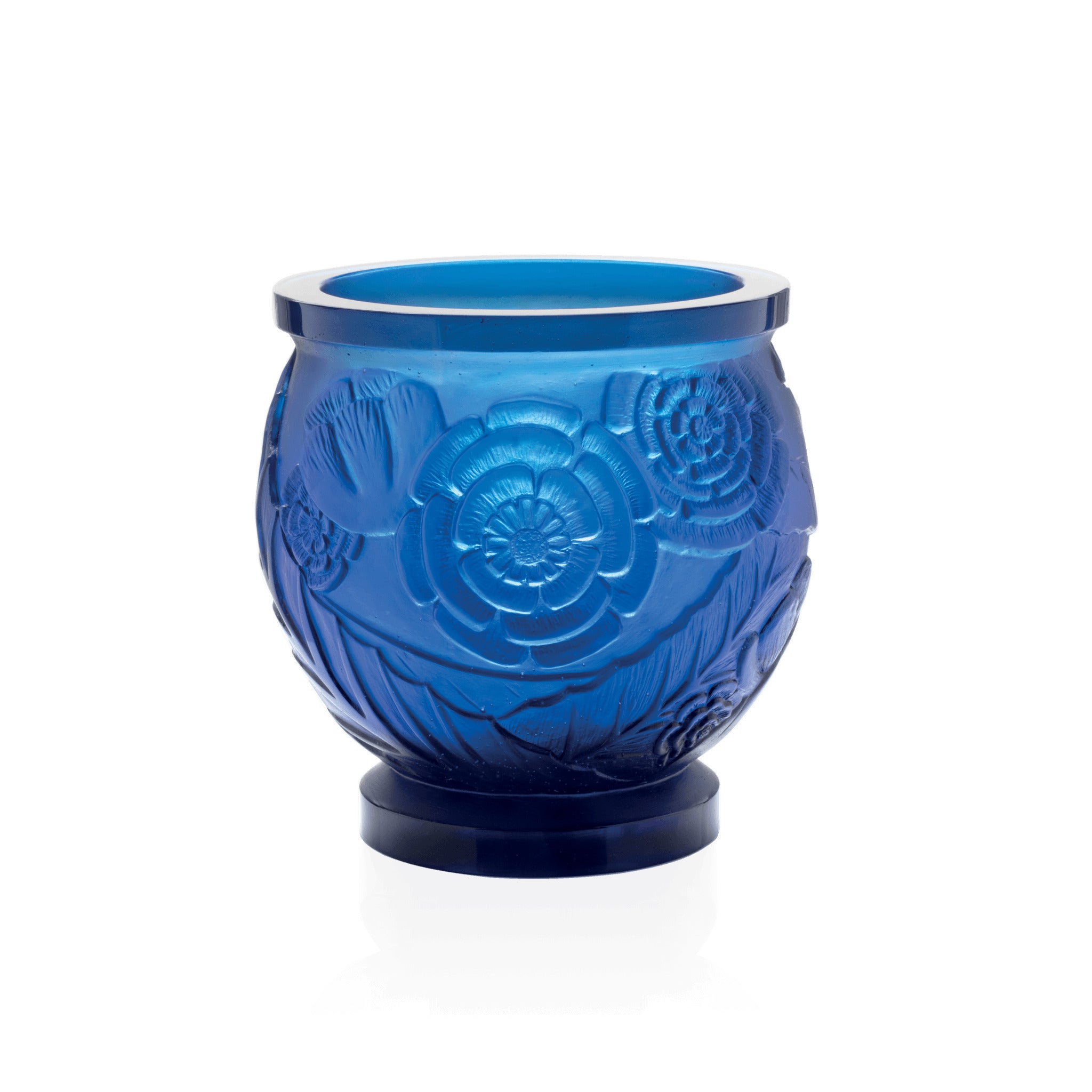 Daum Empreinte Medium Vase Blue 375ex