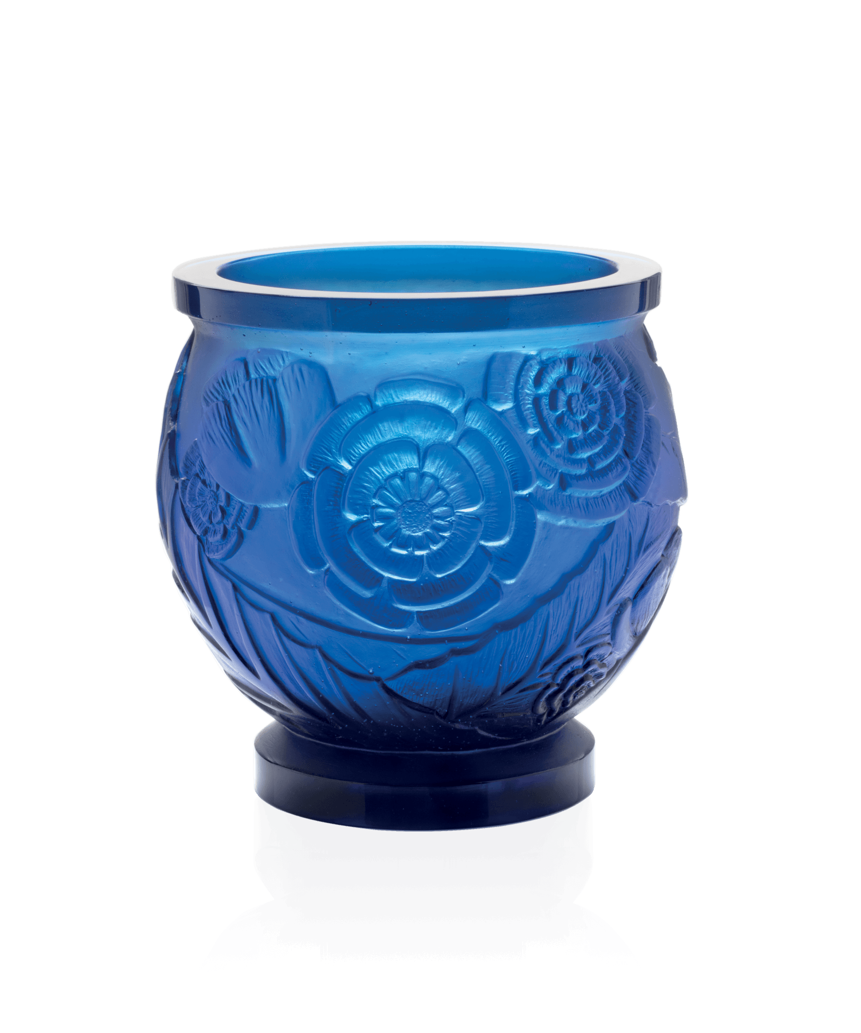 Daum Empreinte Medium Vase Blue 375ex