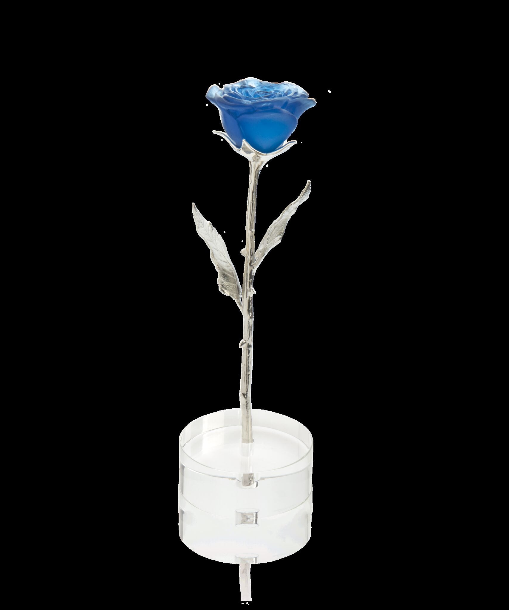 Daum Eternal Rose Sculpture — Blue