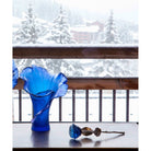 Daum Eternal Rose Sculpture – Blue, alternate view