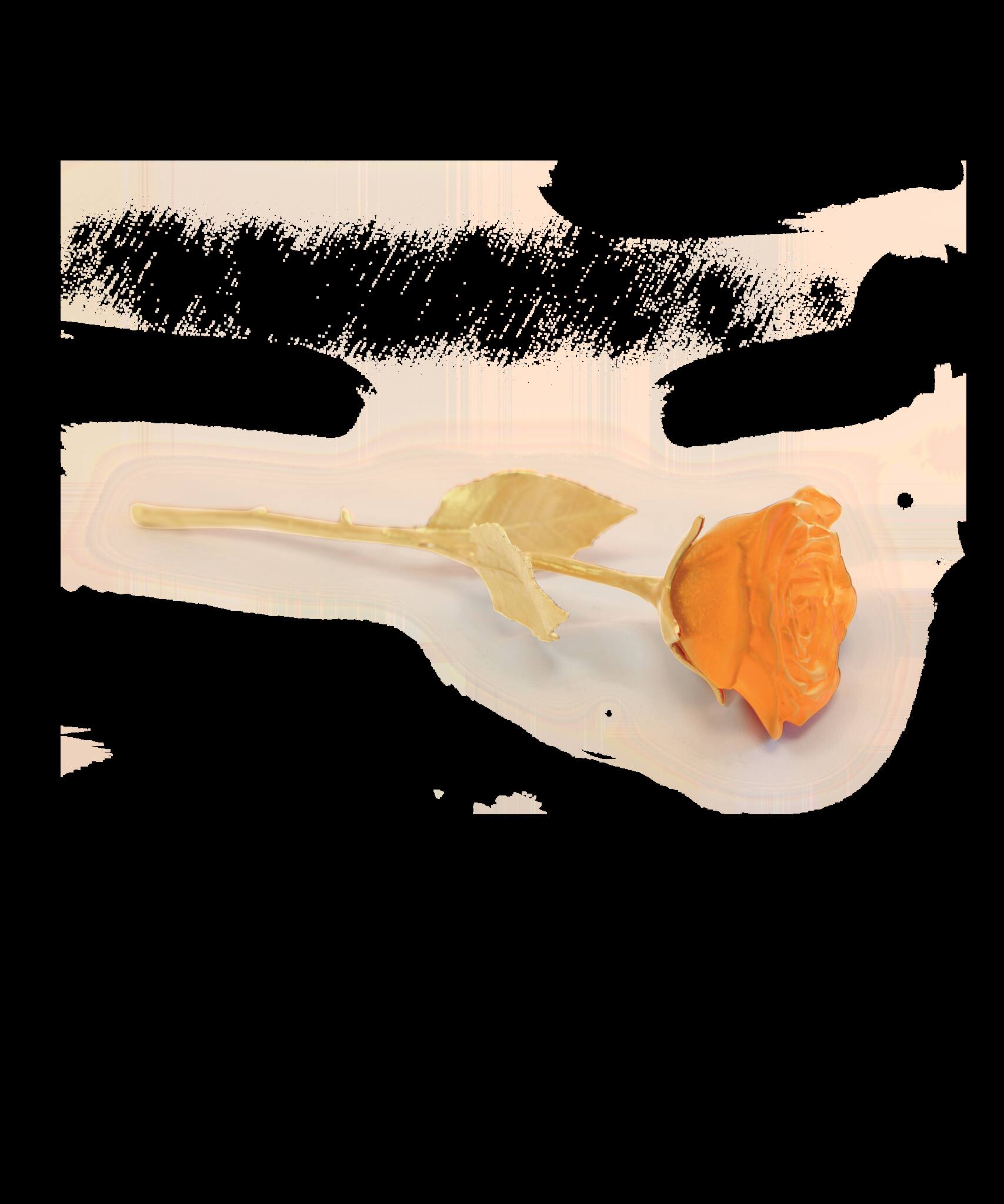 Daum Eternal Rose Sculpture — Orange