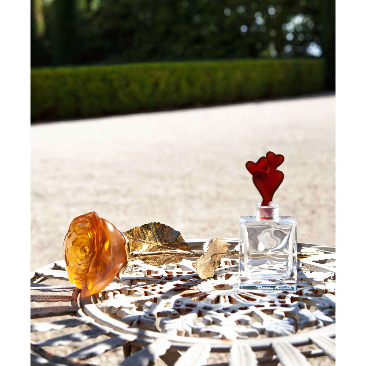 Daum Eternal Rose Sculpture – Orange, alternate view