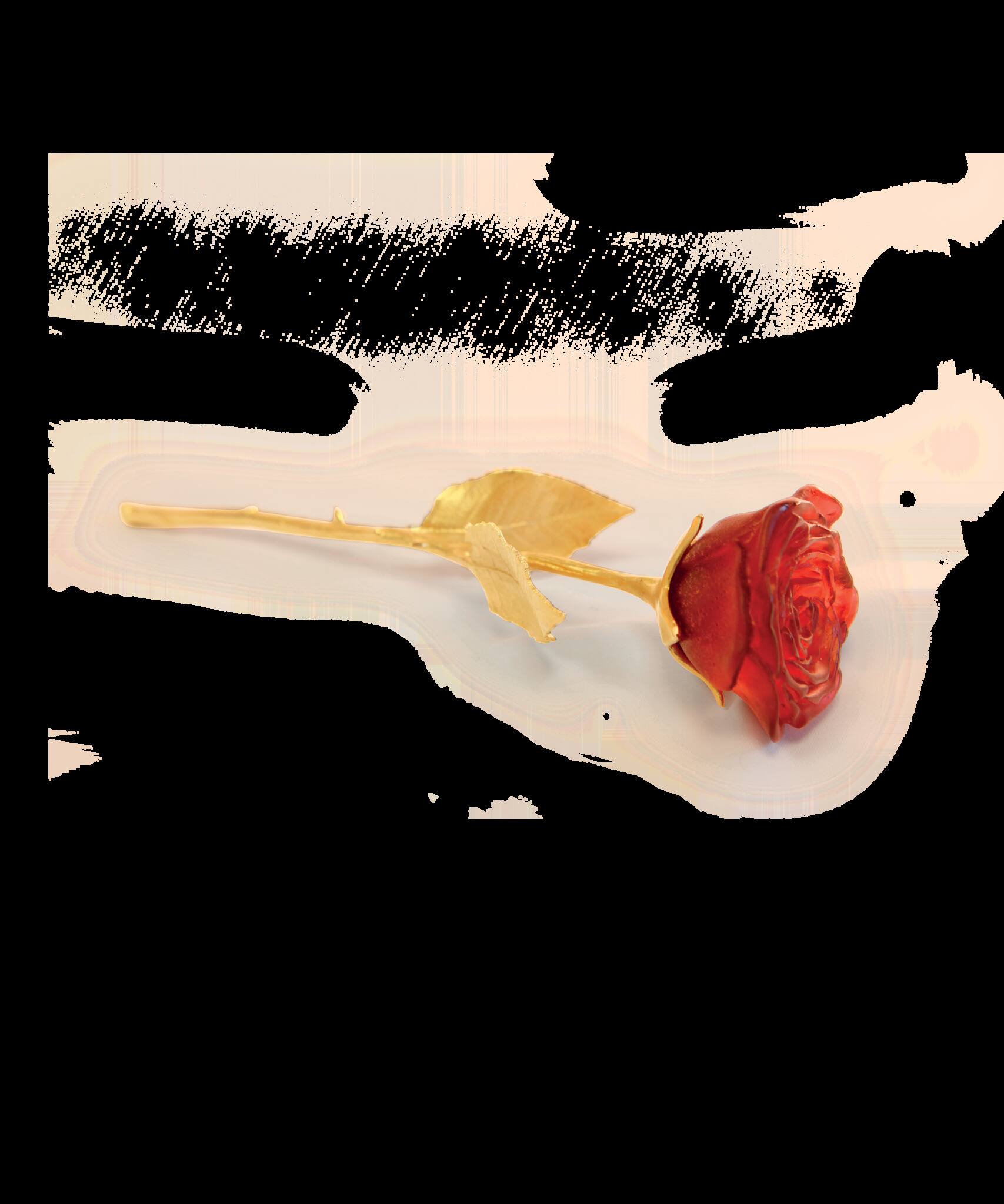Daum Eternal Rose Sculpture — Red