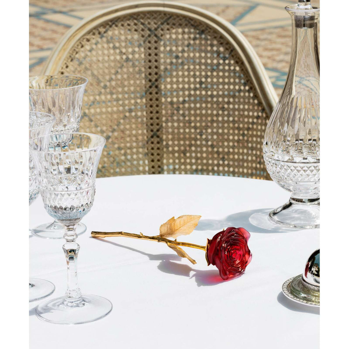 Daum Eternal Rose Sculpture – Red, alternate view