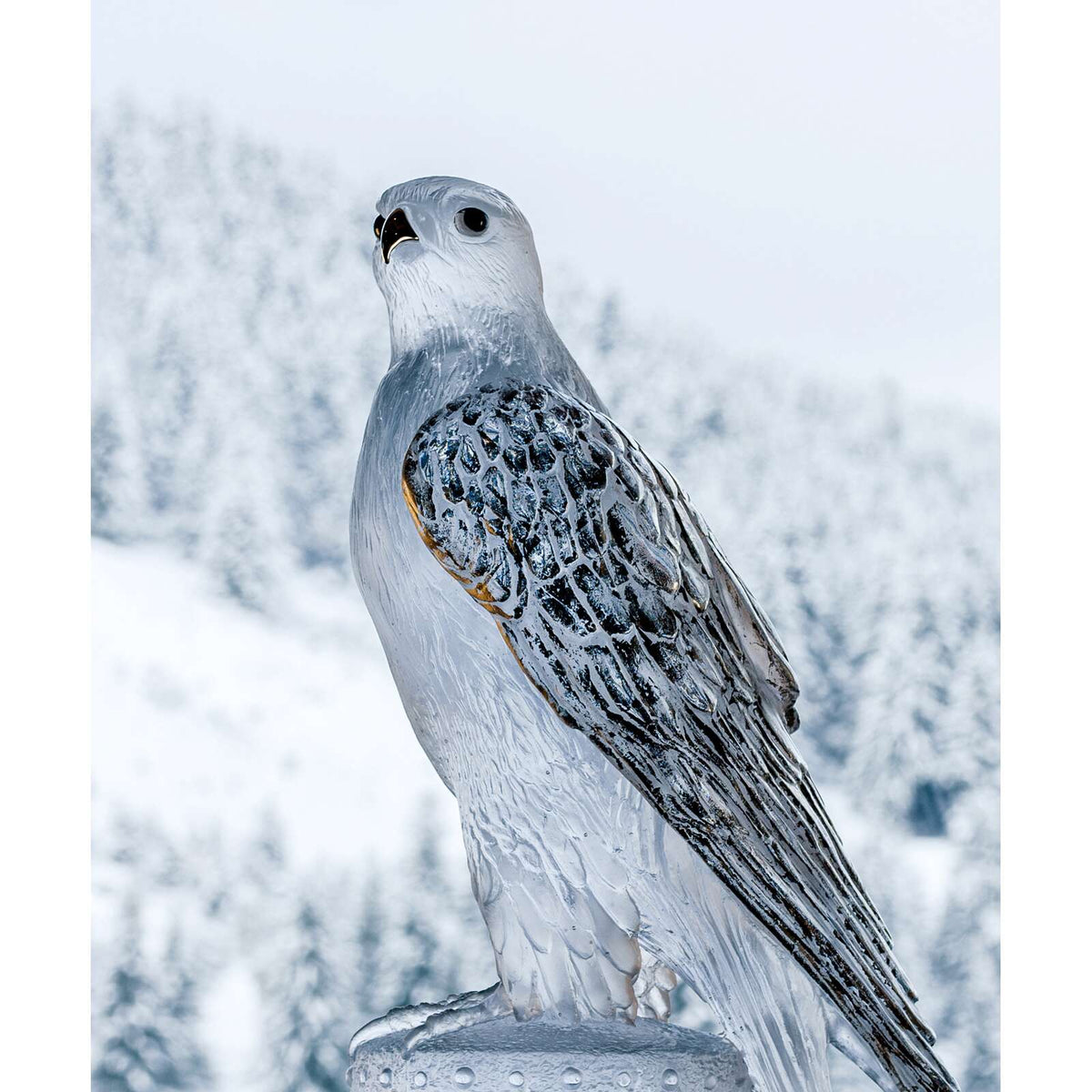 Daum Faucon Gerfaut By Madeleine Van Der Knoop Sculpture – White 50ex, alternate view