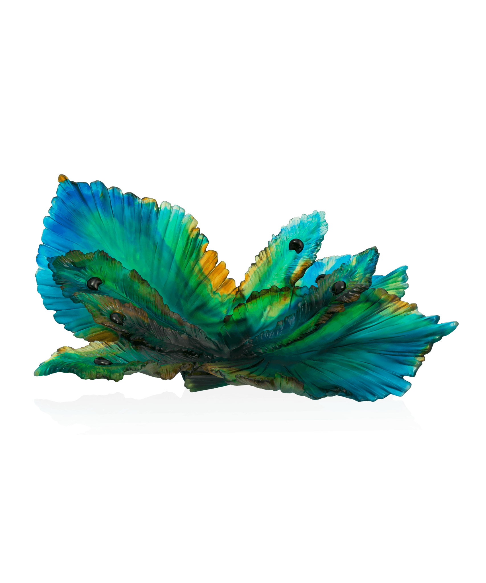 Daum Fleur De Paon Centerpiece Sculpture — 375ex