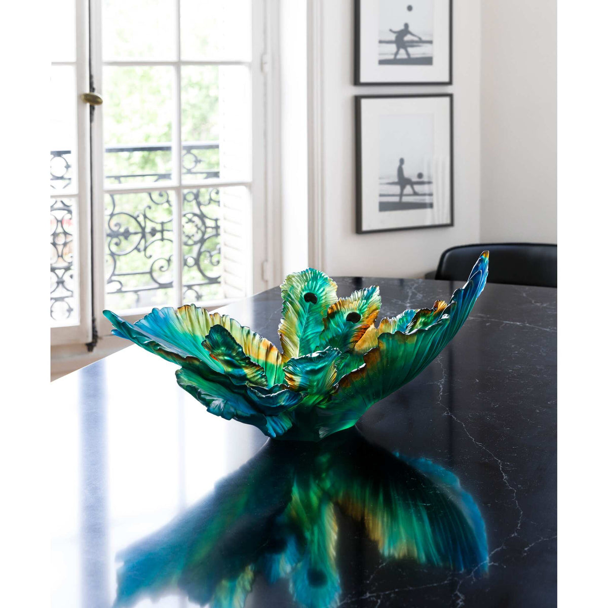 Daum Fleur De Paon Centerpiece Sculpture – 375ex, lifestyle view