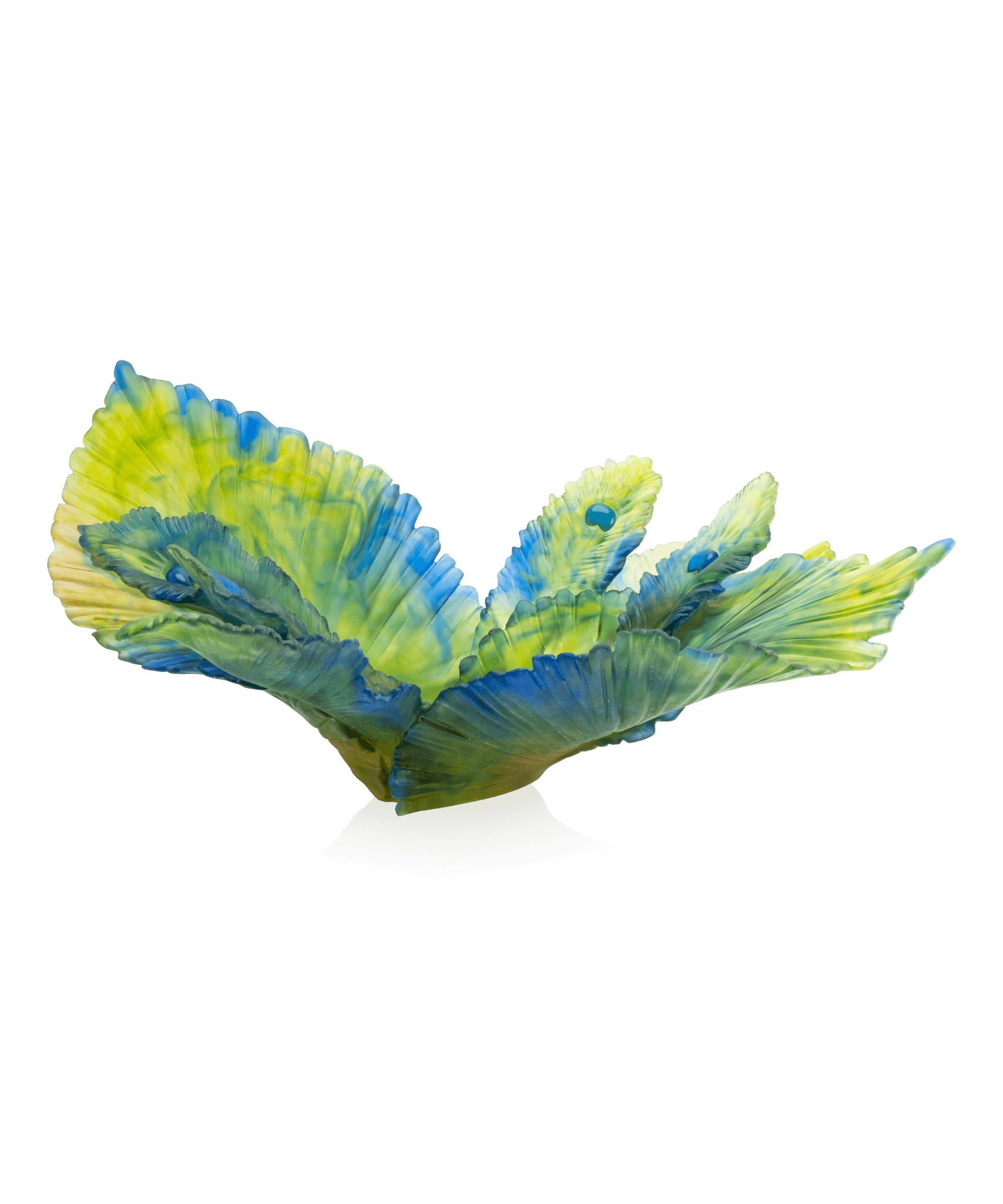 Daum Fleur De Paon Centerpiece Sculpture — Exotique 99ex