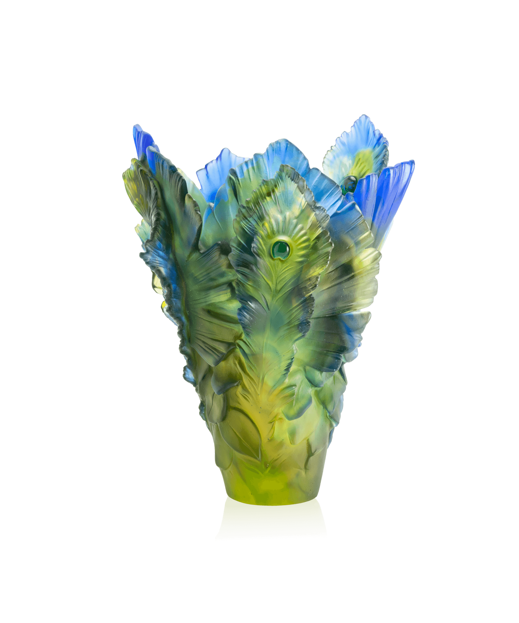 Daum Fleur De Paon Large Vase — Exotique 125ex