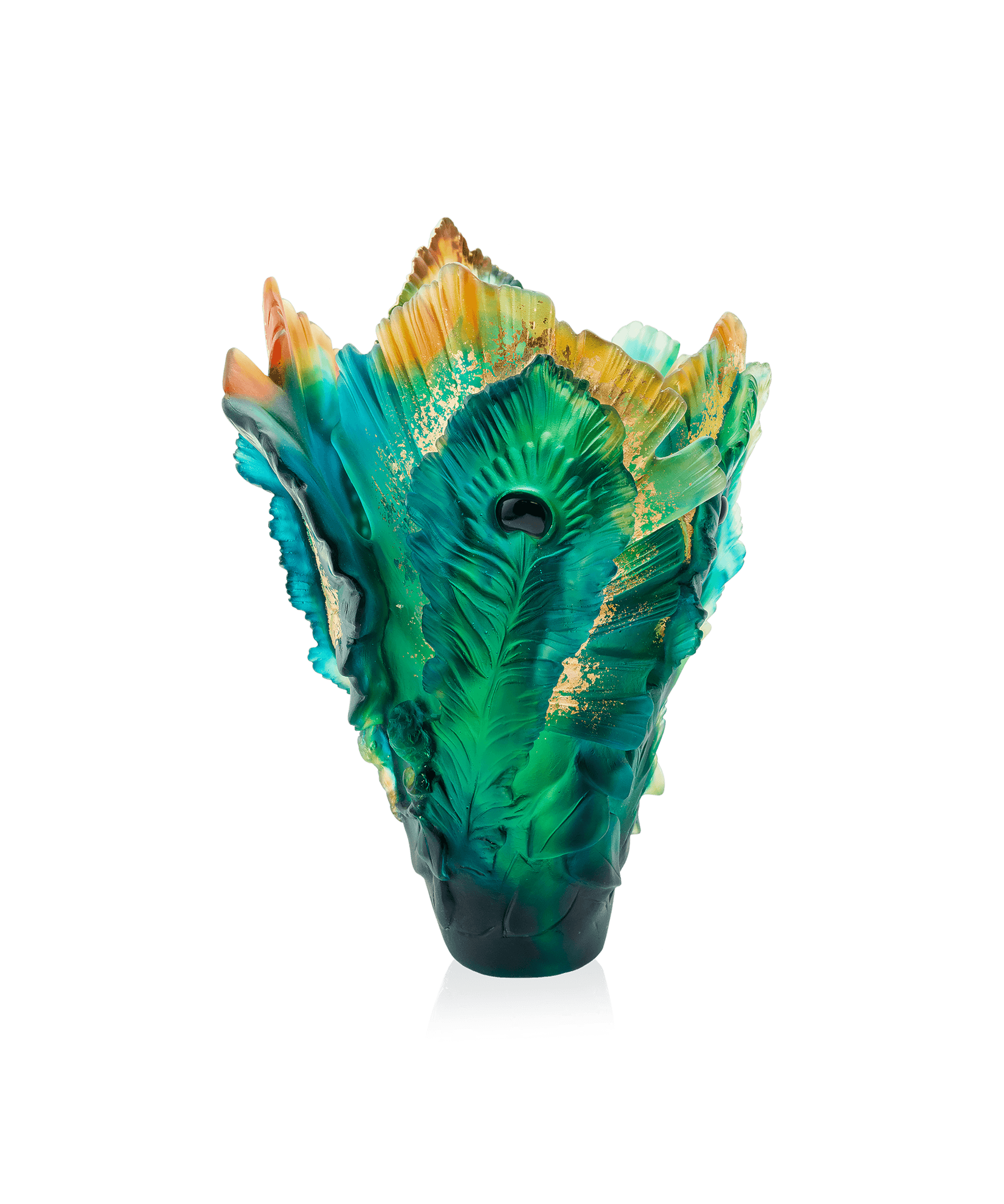 Daum Fleur De Paon Large Vase — Gilden with gold leaf 125ex