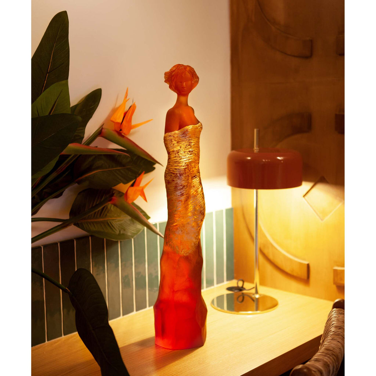 Daum Galatéa By Jean Philippe Richard Sculpture – Amber gold finish 75ex, alternate view