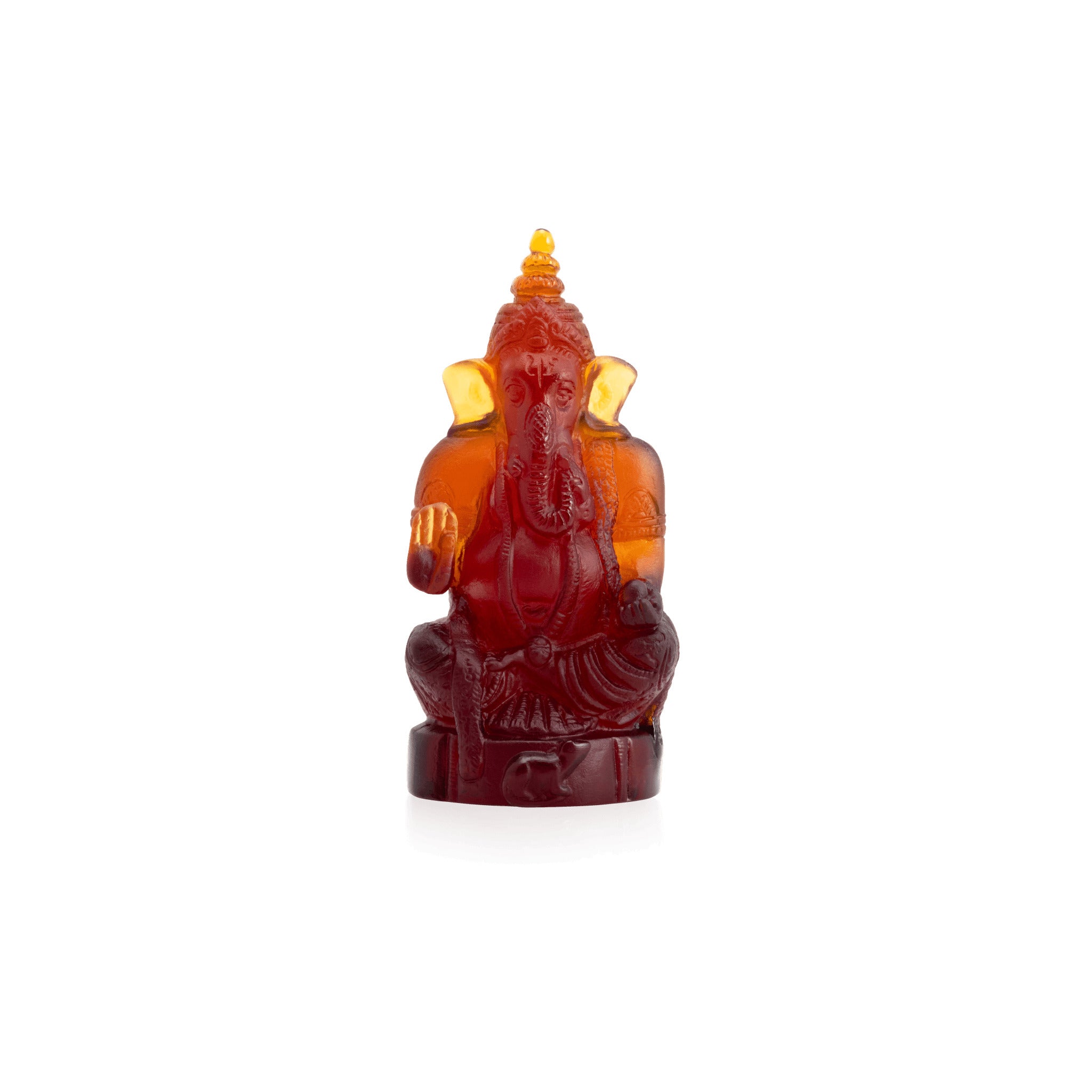 Daum Ganesha Dark Amber Sculpture