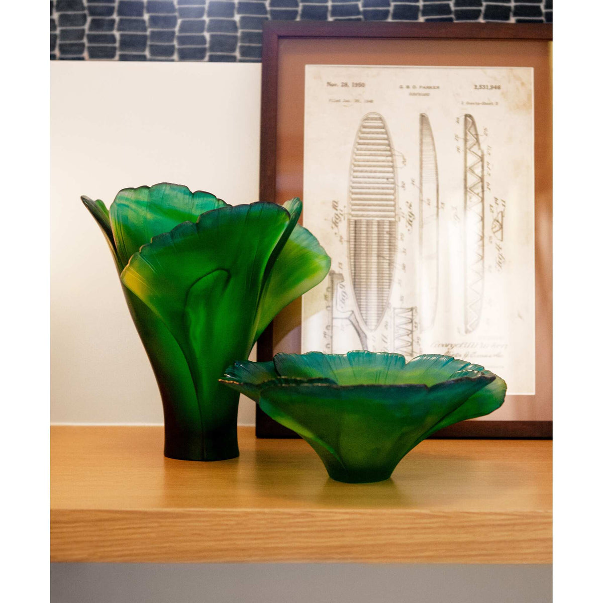 Daum Ginkgo Bowl – Green, alternate view