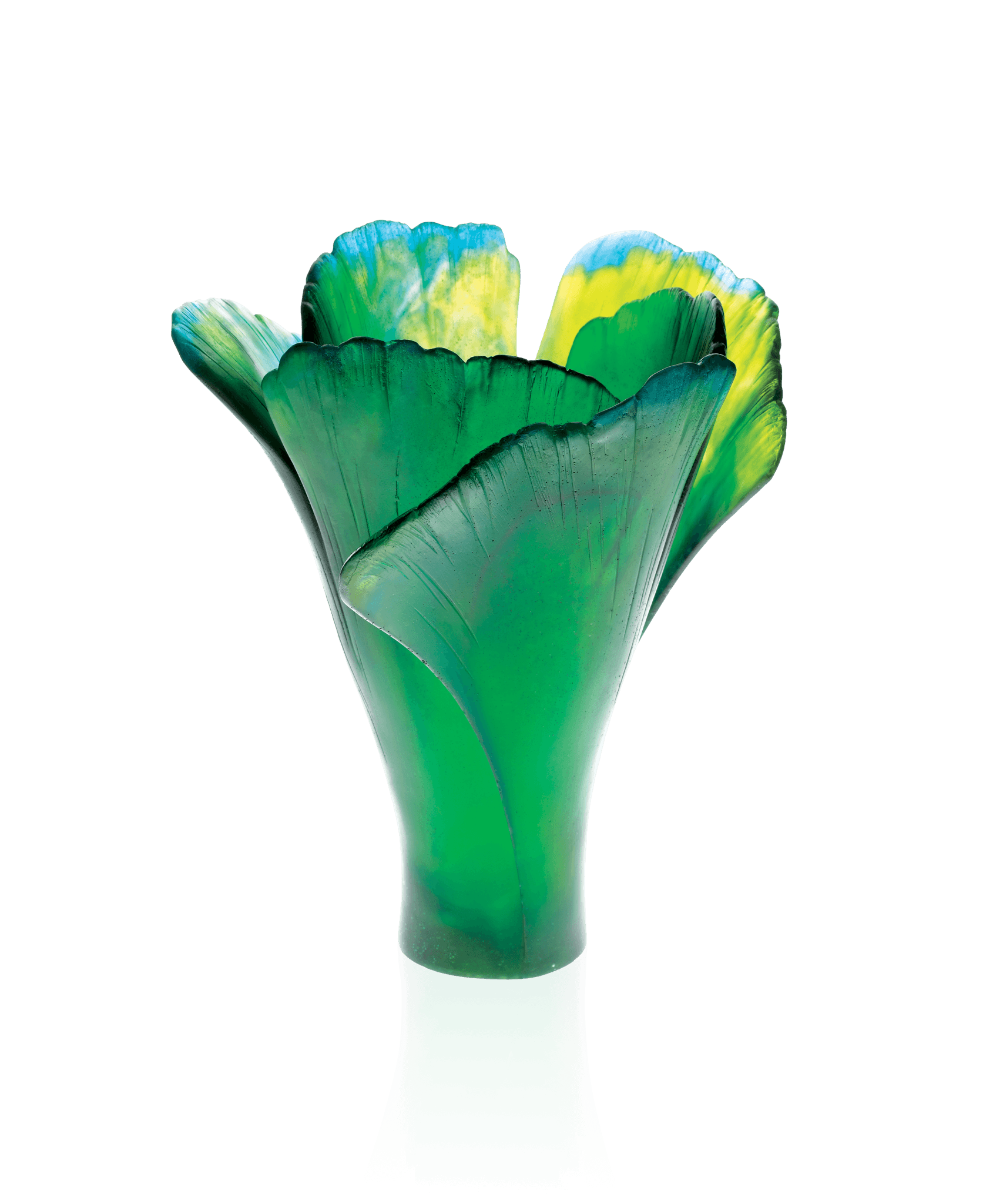 Daum Ginkgo Large Vase — Green