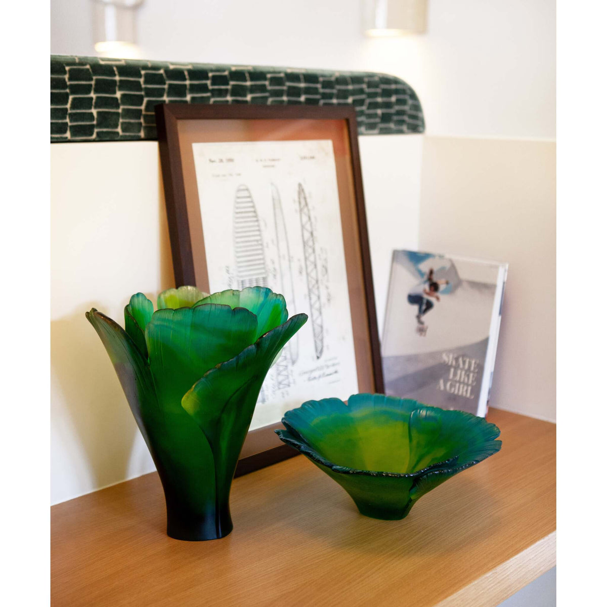 Daum Ginkgo Large Vase – Green, alternate view