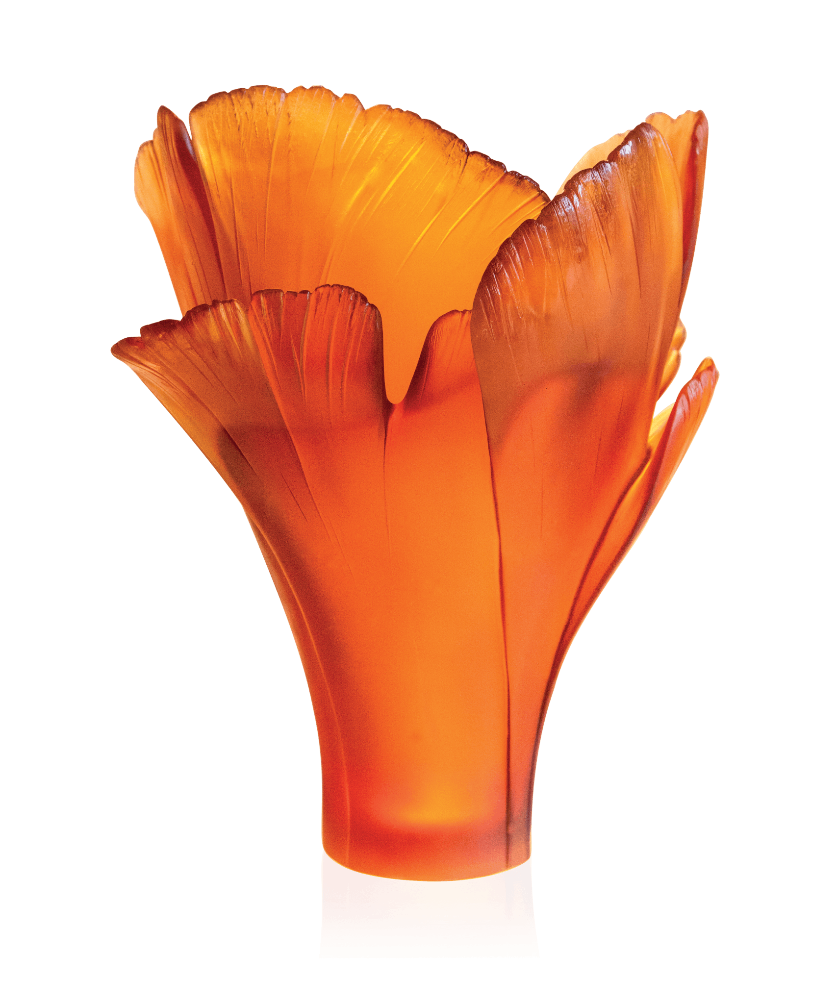 Daum Ginkgo Magnum Vase 99ex — Amber