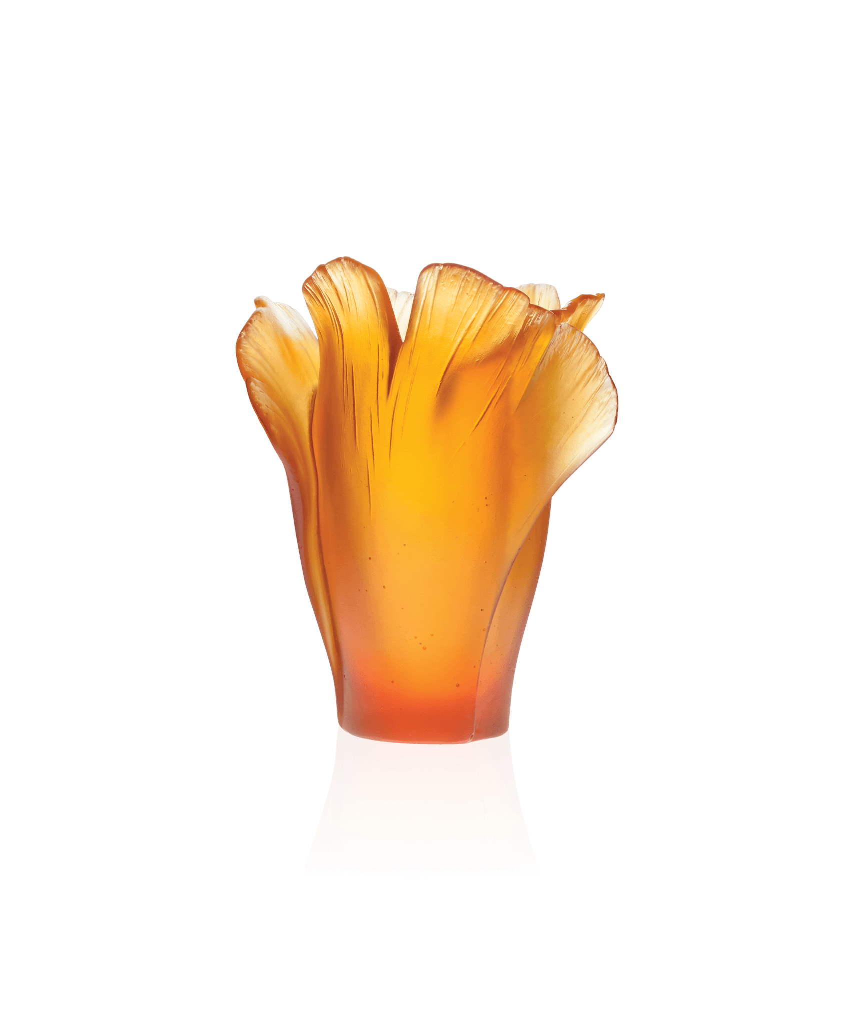 Daum Ginkgo Medium Vase — Amber