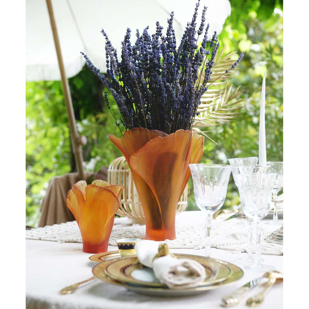 Daum Ginkgo Medium Vase – Amber, alternate view