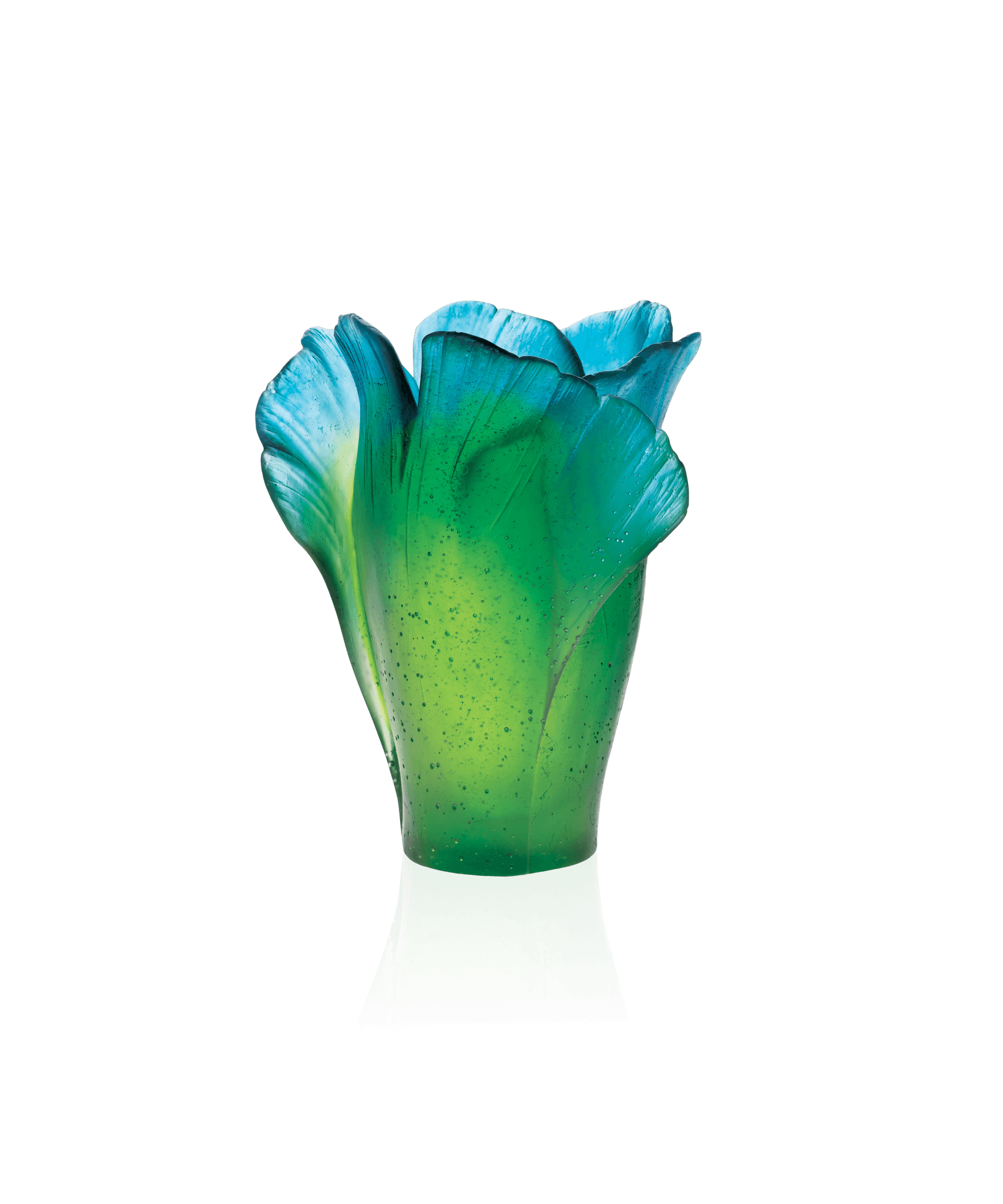 Daum Ginkgo Medium Vase — Green