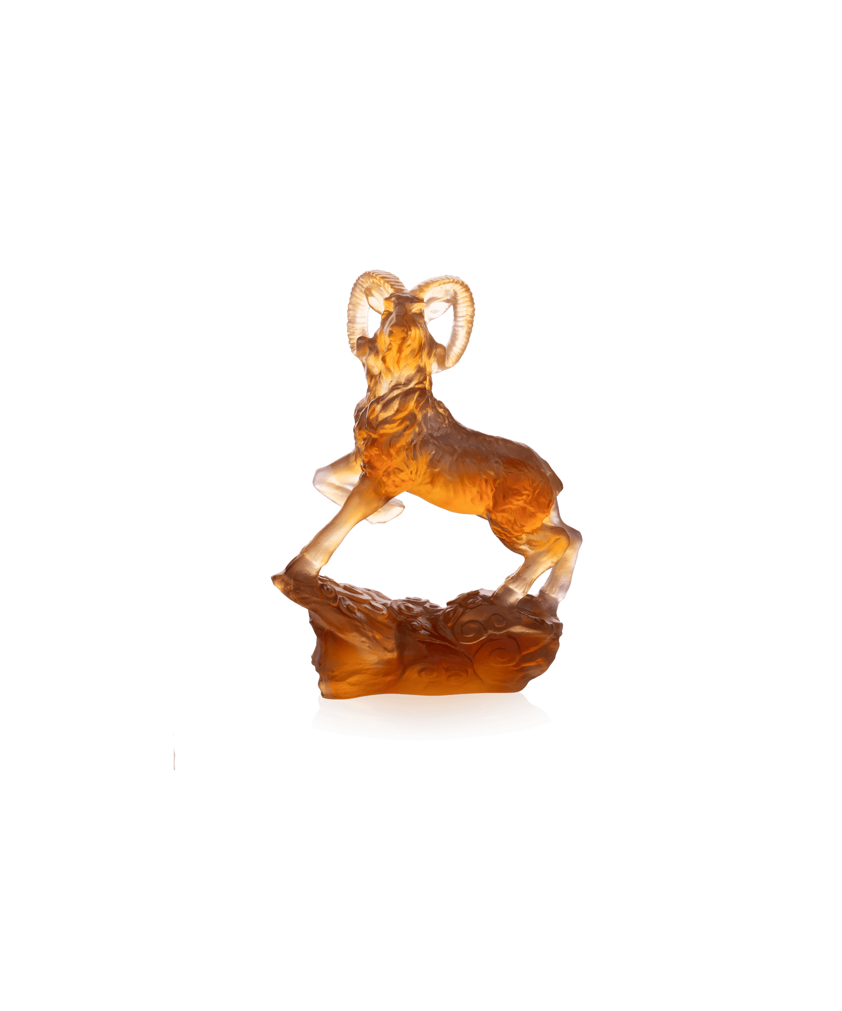 Daum Horoscope Goat Sculpture — Amber Grey 288ex