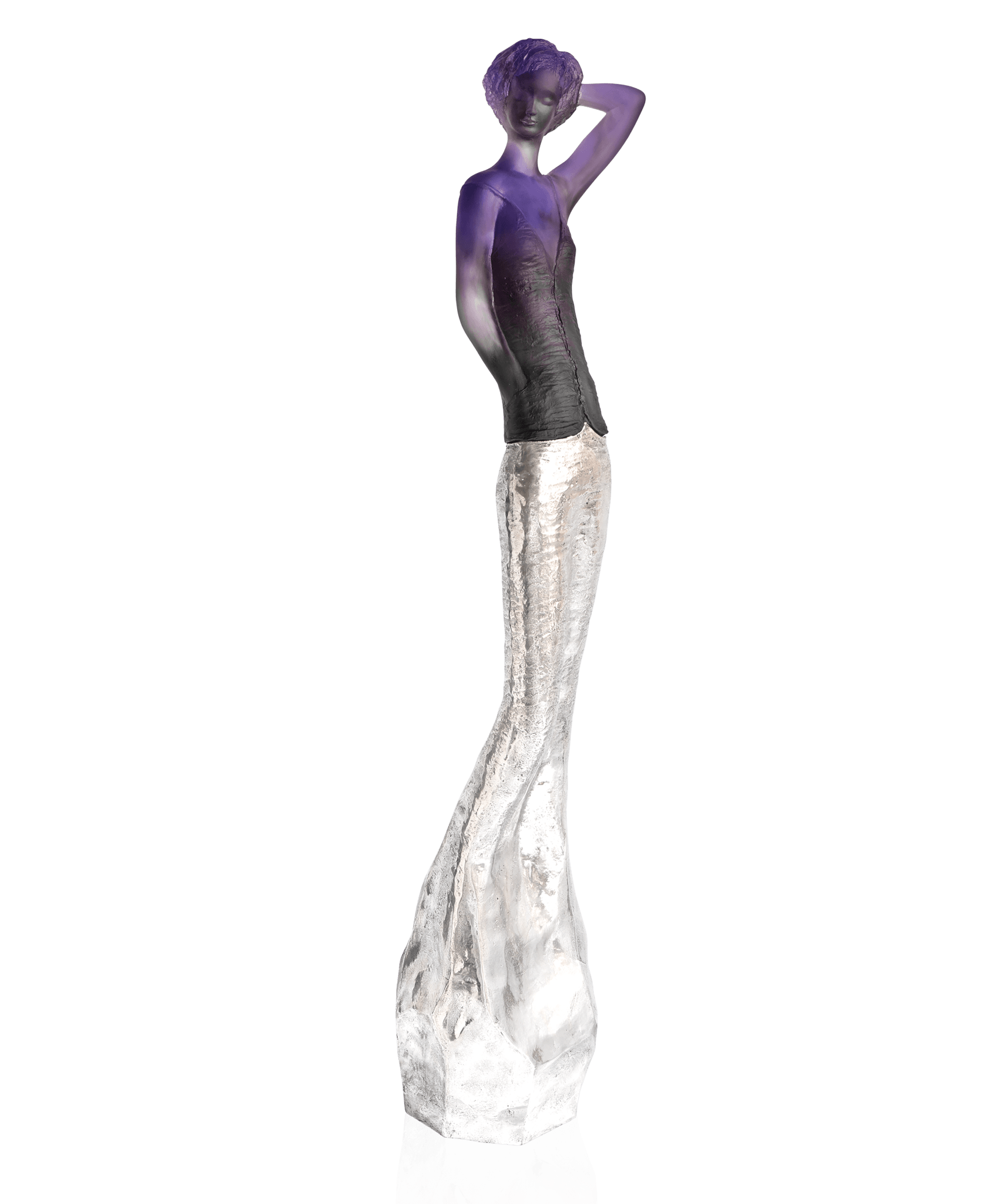 Daum Inès Grey and Purple By Jean-Philippe Richard 75ex Sculpture