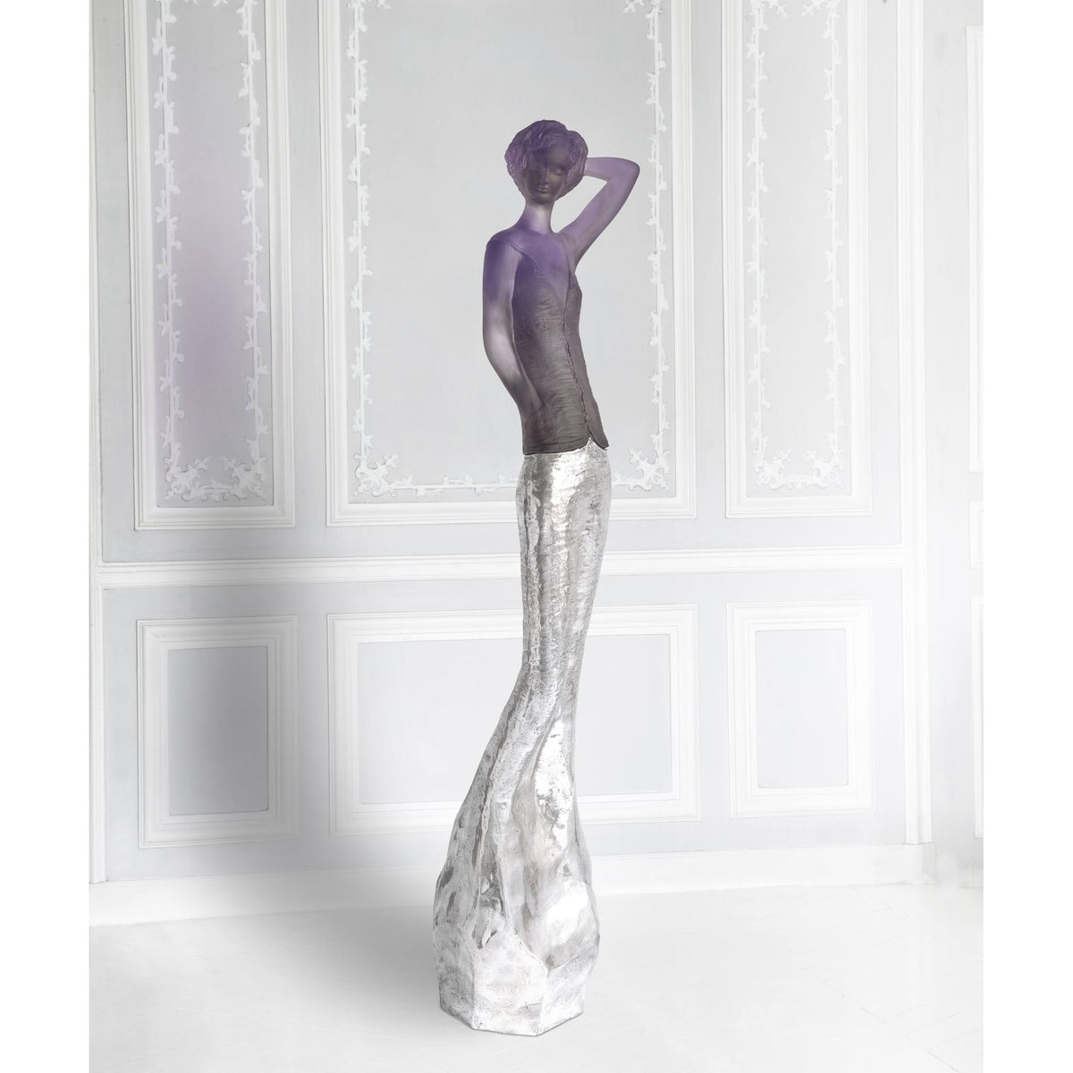 Daum Inès Grey and Purple By Jean-Philippe Richard 75ex Sculpture, alternate view