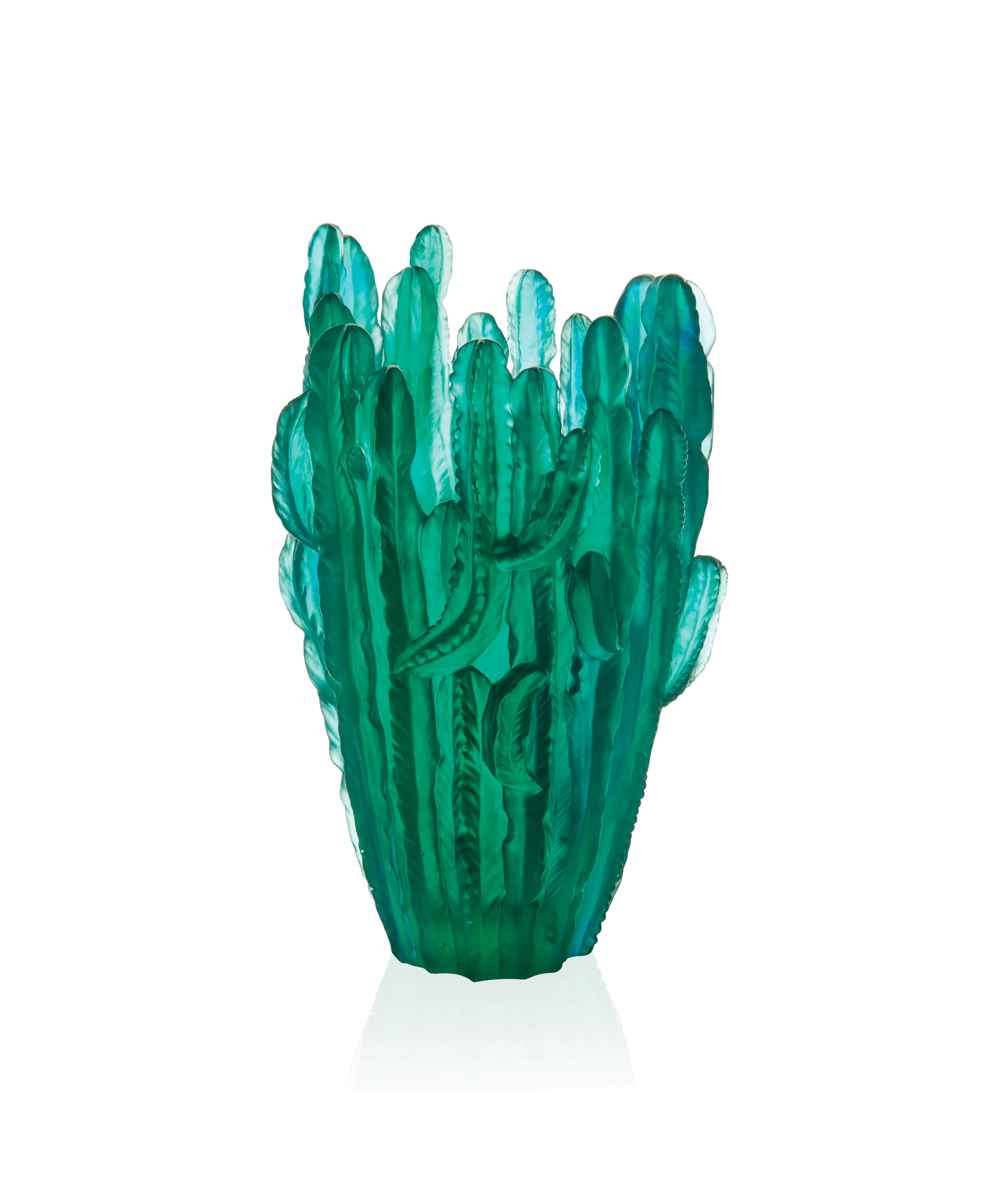 Daum Jardin De Cactus Large Vase By Emilio Robba — Green