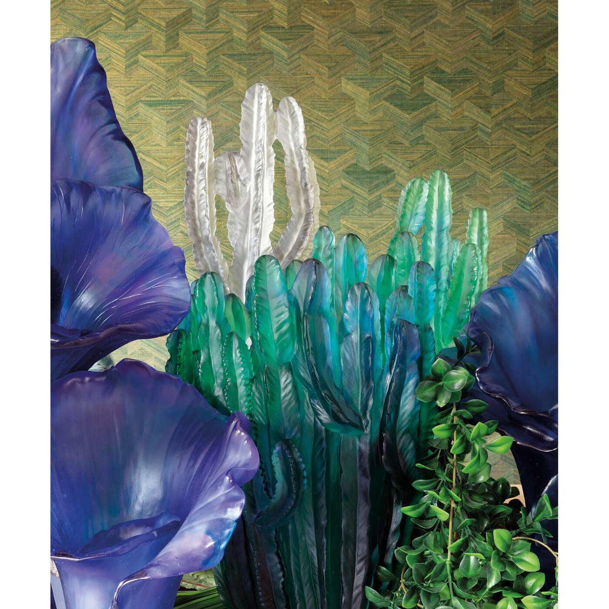 Daum Jardin De Cactus Large Vase By Emilio Robba – Green, alternate view