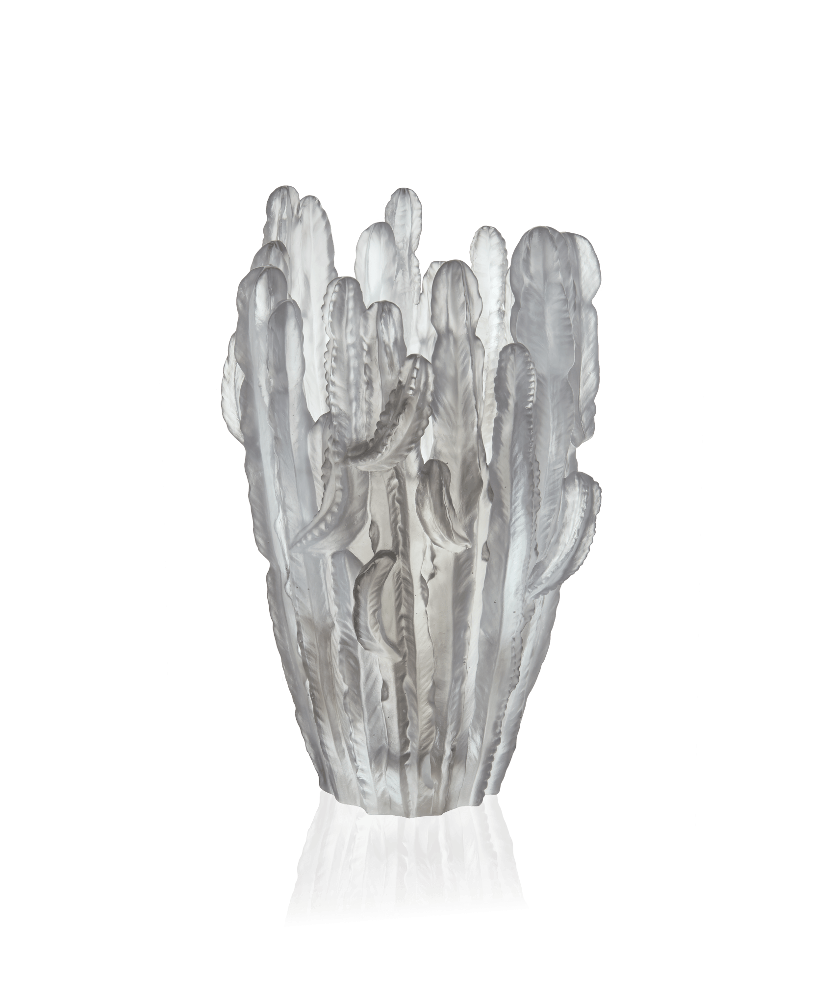 Daum Jardin De Cactus Large Vase By Emilio Robba — Grey