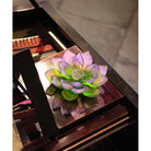 Daum Jardin De Lotus Decorative Flower Sculpture – Purple green, alternate view