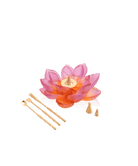 Daum Jardin De Lotus Incense Holder Candleholder — Amber pink
