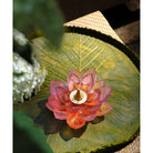Daum Jardin De Lotus Incense Holder Candleholder – Amber pink, alternate view