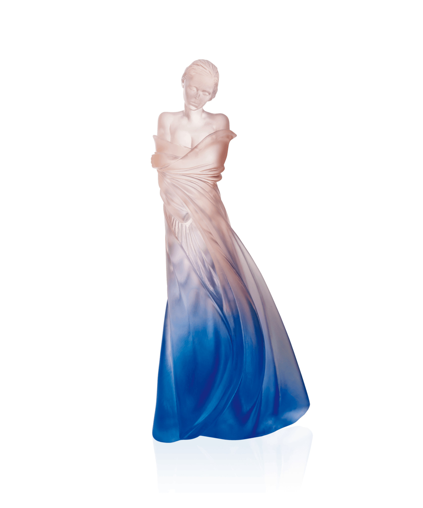 Daum L'hiver En Soi By Marie Paule Deville Chabrolle 125ex Sculpture — Blue and pink