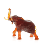 Daum Large Elephant By Jean François Leroy Sculpture — Amber