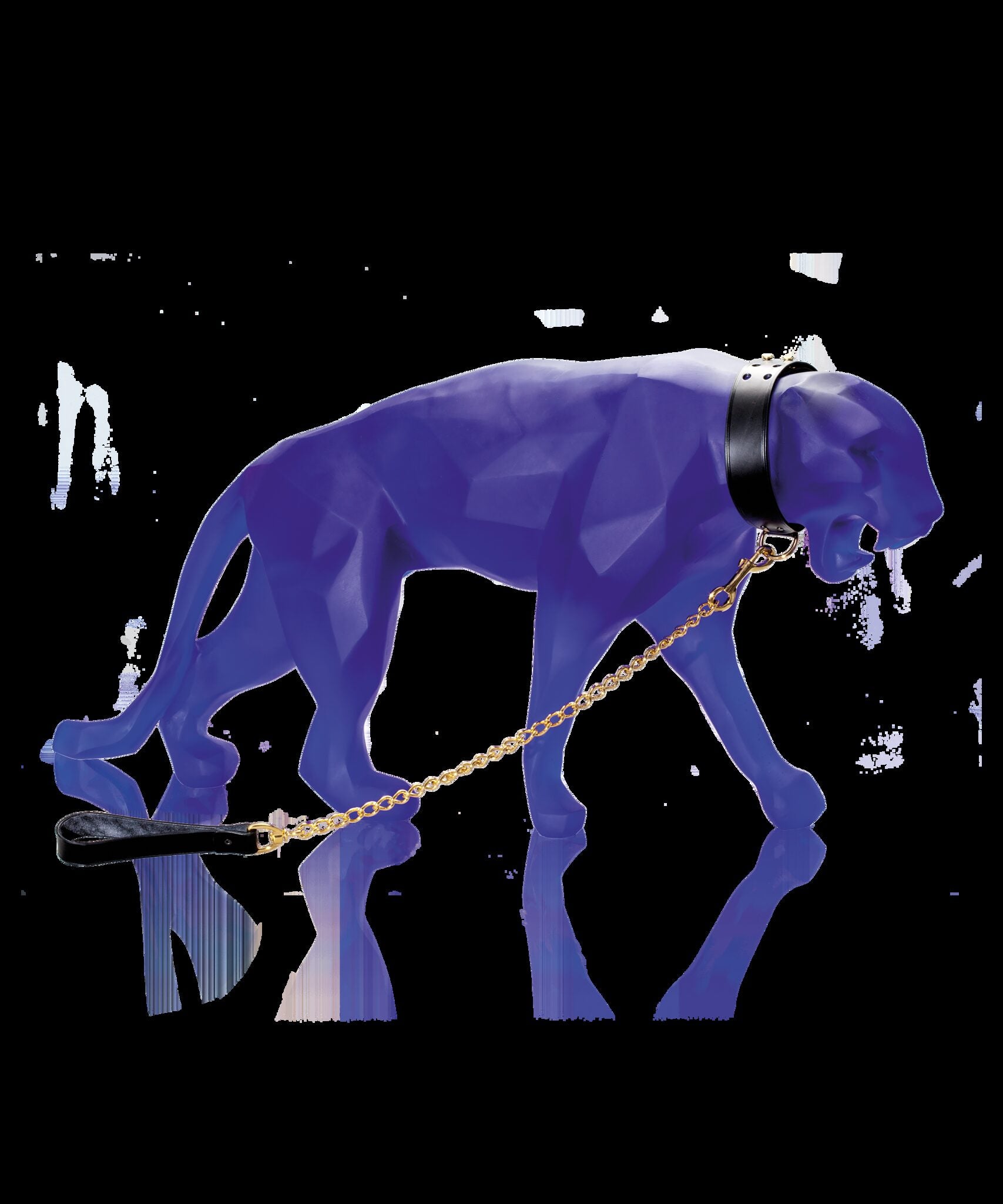 Daum Large Wild Panther Blue By Richard Orlinski 8ex Sculpture