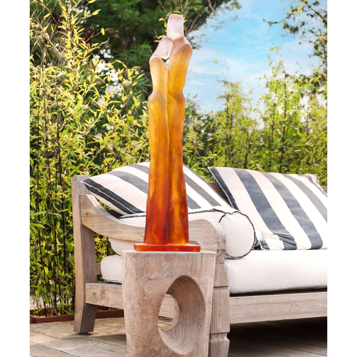 Daum Le Retour Amber and Pink By Laurence Bonnel 75ex Sculpture, alternate view