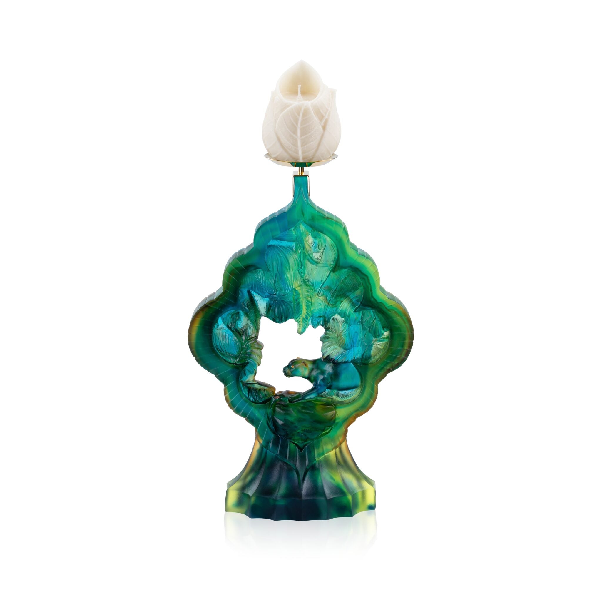 Daum Le Trésor Perdu Panther Candleholder by Thomas Fuchs 25ex