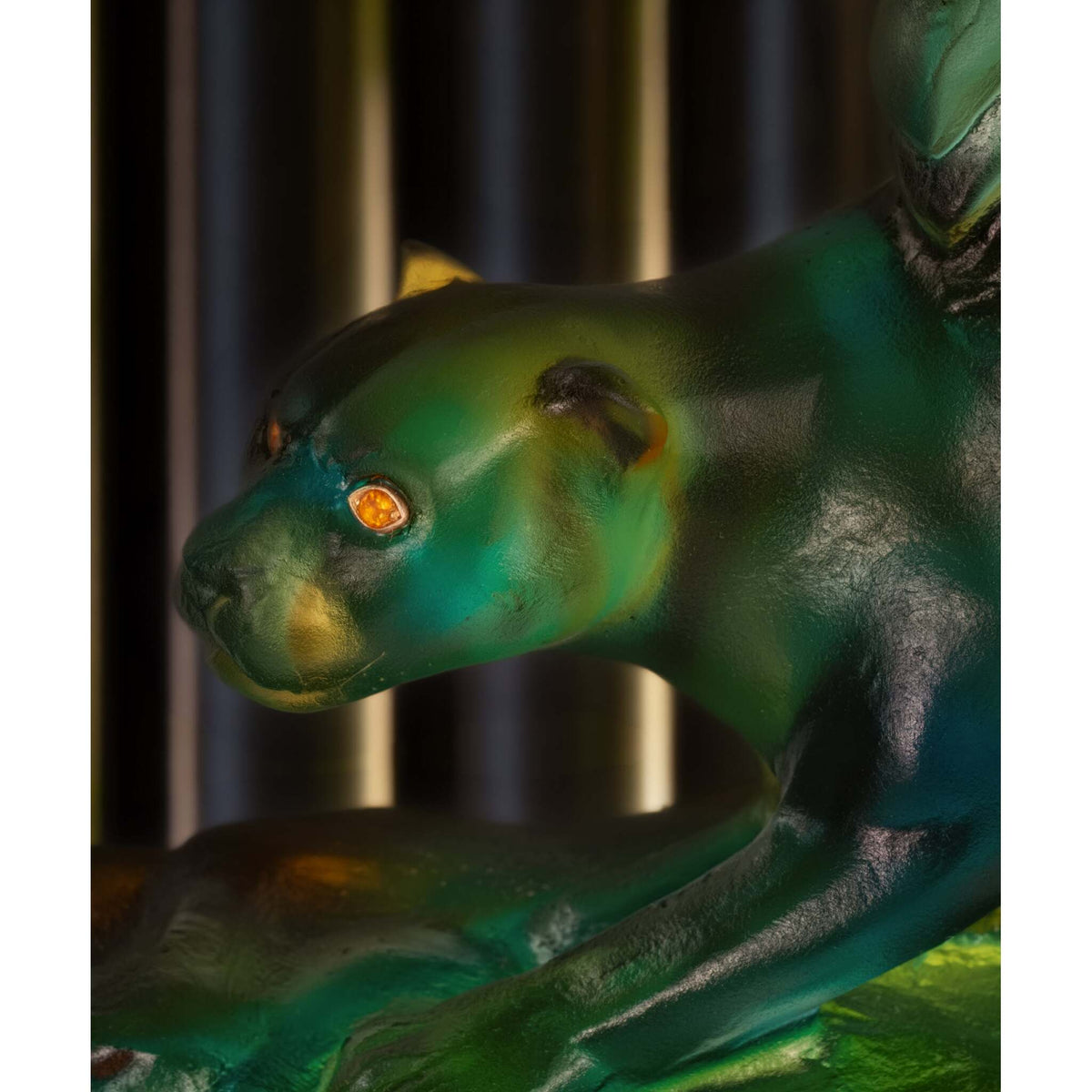 Daum Le Trésor Perdu Panther Candleholder by Thomas Fuchs 25ex, Daum crystal, view 2
