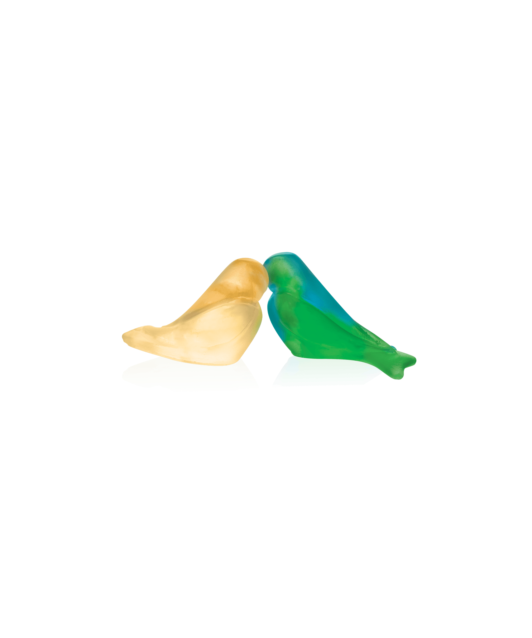 Daum Les Fiancés and By Pierre Yves Rochon Sculpture — Yellow green