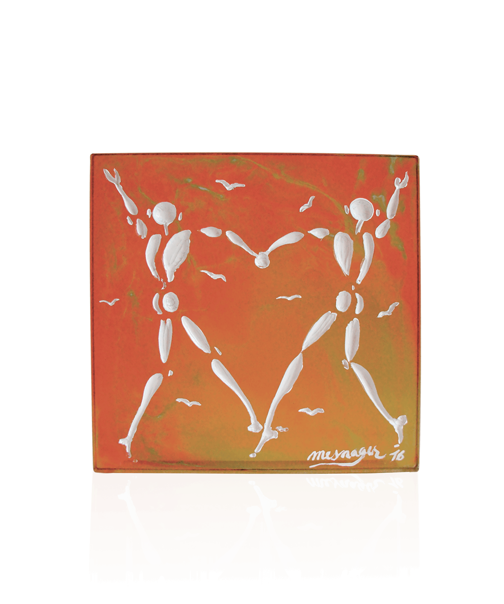 Daum Love Dance By Jérôme Mesnager Sculpture — personalized Amber 8ex