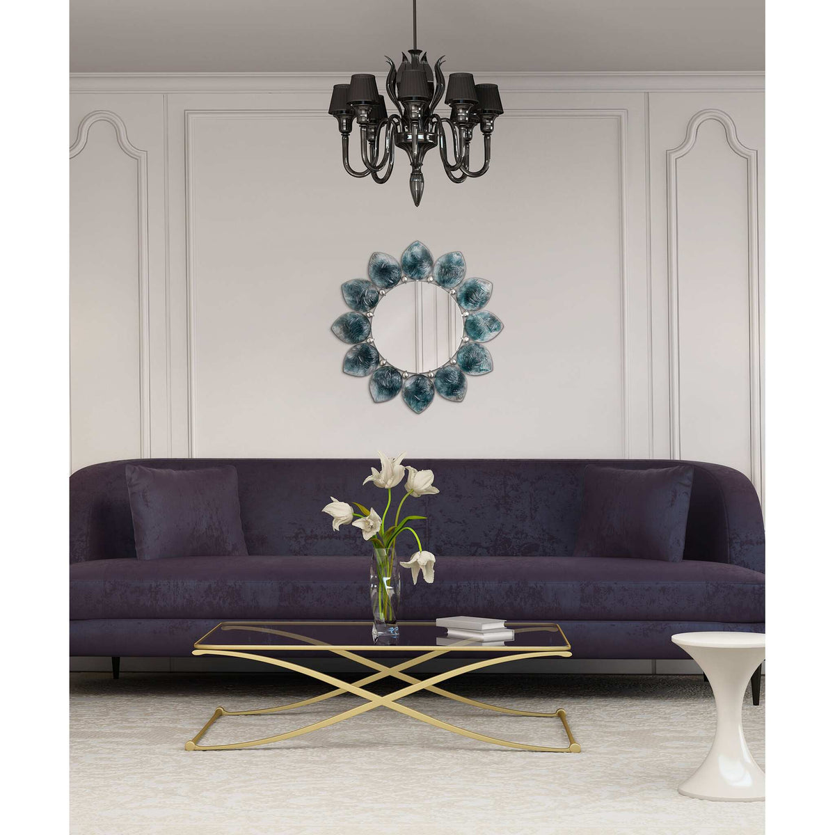 Daum Mélodie Mirror By Jacques Hurel 25ex – Blue grey, alternate view